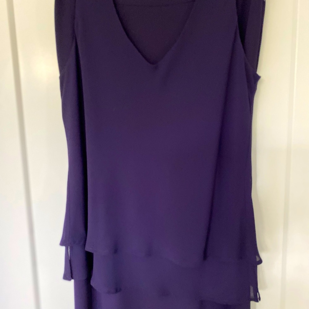 Piccadilly Evening Purple Sleeveless Top & Skirt